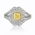 Square Shaped Diamond Engagement Ring - The Diamond Channel