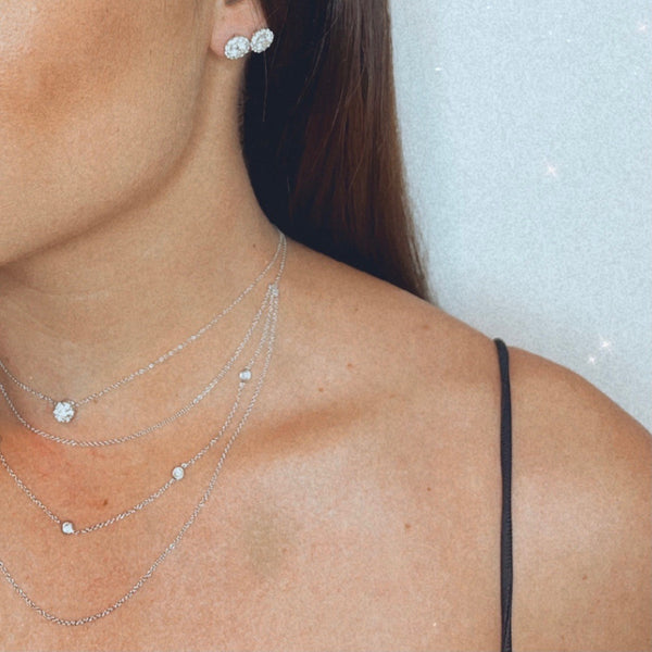 Clustered Diamond Halo Stud Earrings - The Diamond Channel