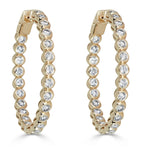 Bezel-Set Diamond Hoop Earrings - The Diamond Channel
