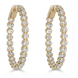 Bezel-Set Diamond Hoop Earrings - The Diamond Channel
