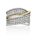 Shared Prong Twisted Gold Diamond Ring - The Diamond Channel