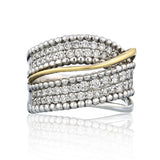 Shared Prong Twisted Gold Diamond Ring - The Diamond Channel